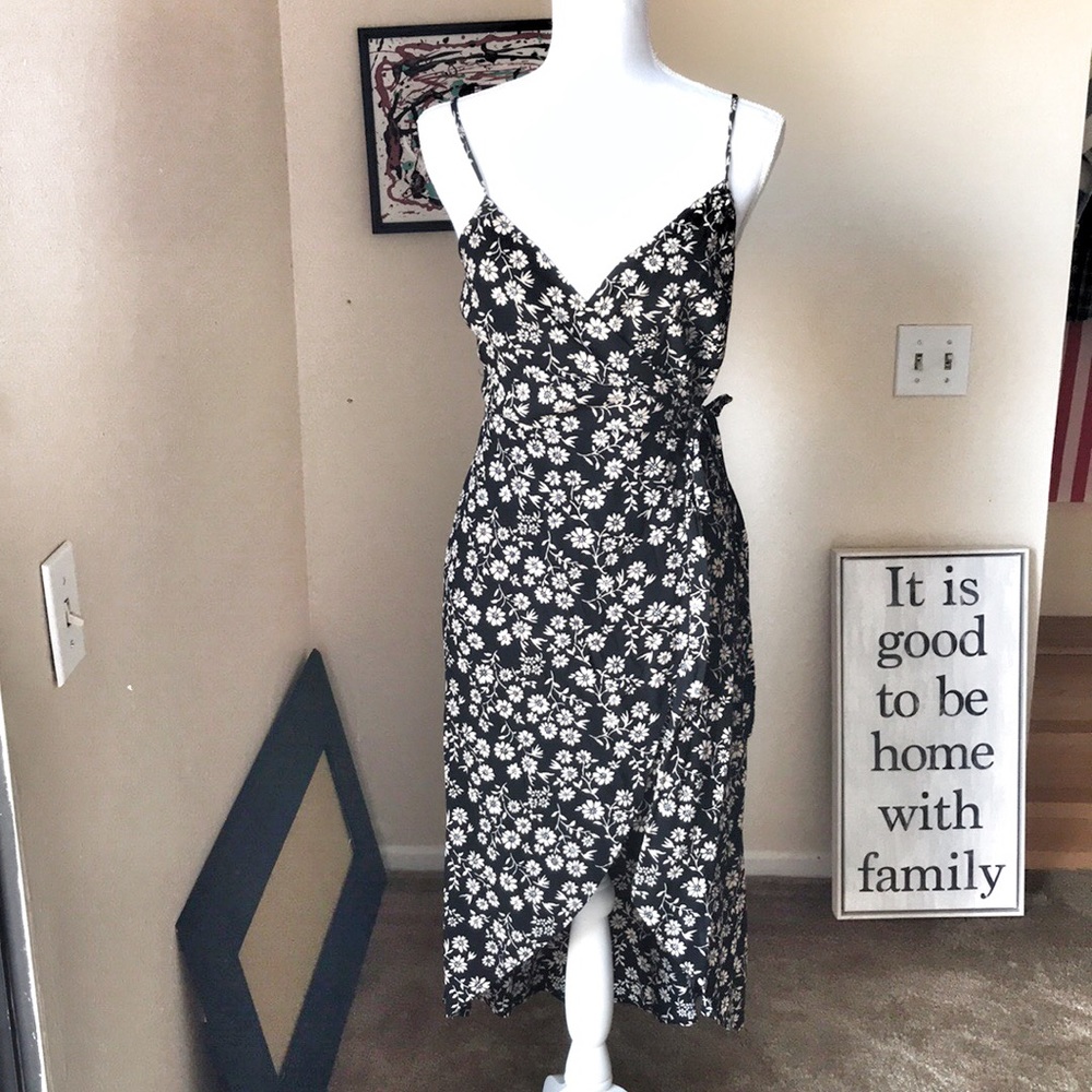 Floral Print Wrap Spaghetti strap Sundress